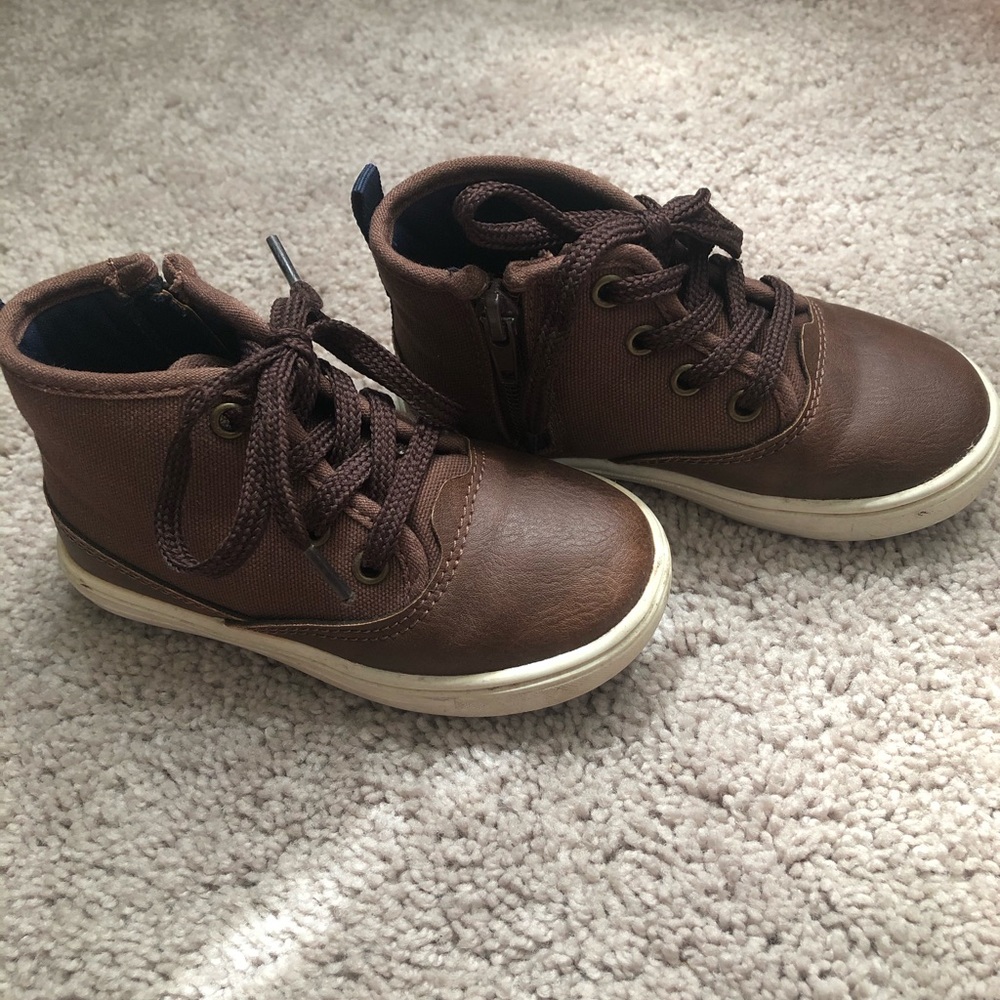 Carters brown high top shoes